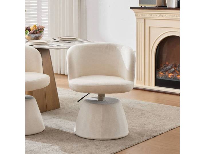 NuvlaGu - Tabourets de bar - Chaises à manger à hauteur réglable et rotation à 360° - Pour les chambres et bars - Beige
