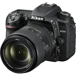 NIKON D7500 Kit Spiegelreflexkamera, 20,9 Megapixel, 4K, 18-300 mm Objektiv (VR, ED, G, DX), Touchscreen Display, WLAN, Schwarz