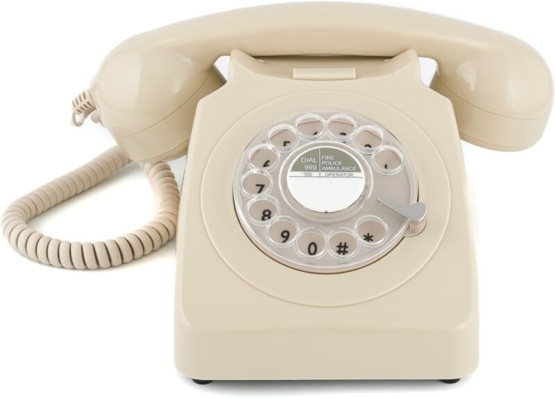 GPO Retro Design Téléphone analogique 746 rotary Beige 15x15x15cm