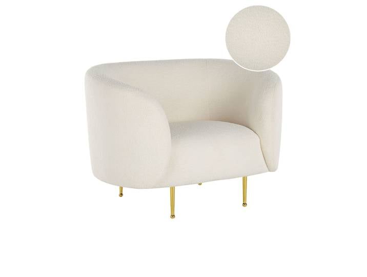Fauteuil en bouclé blanc h79