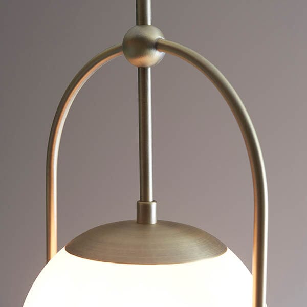 Kaia Gold Pendant Ceiling Light with Opal Glass