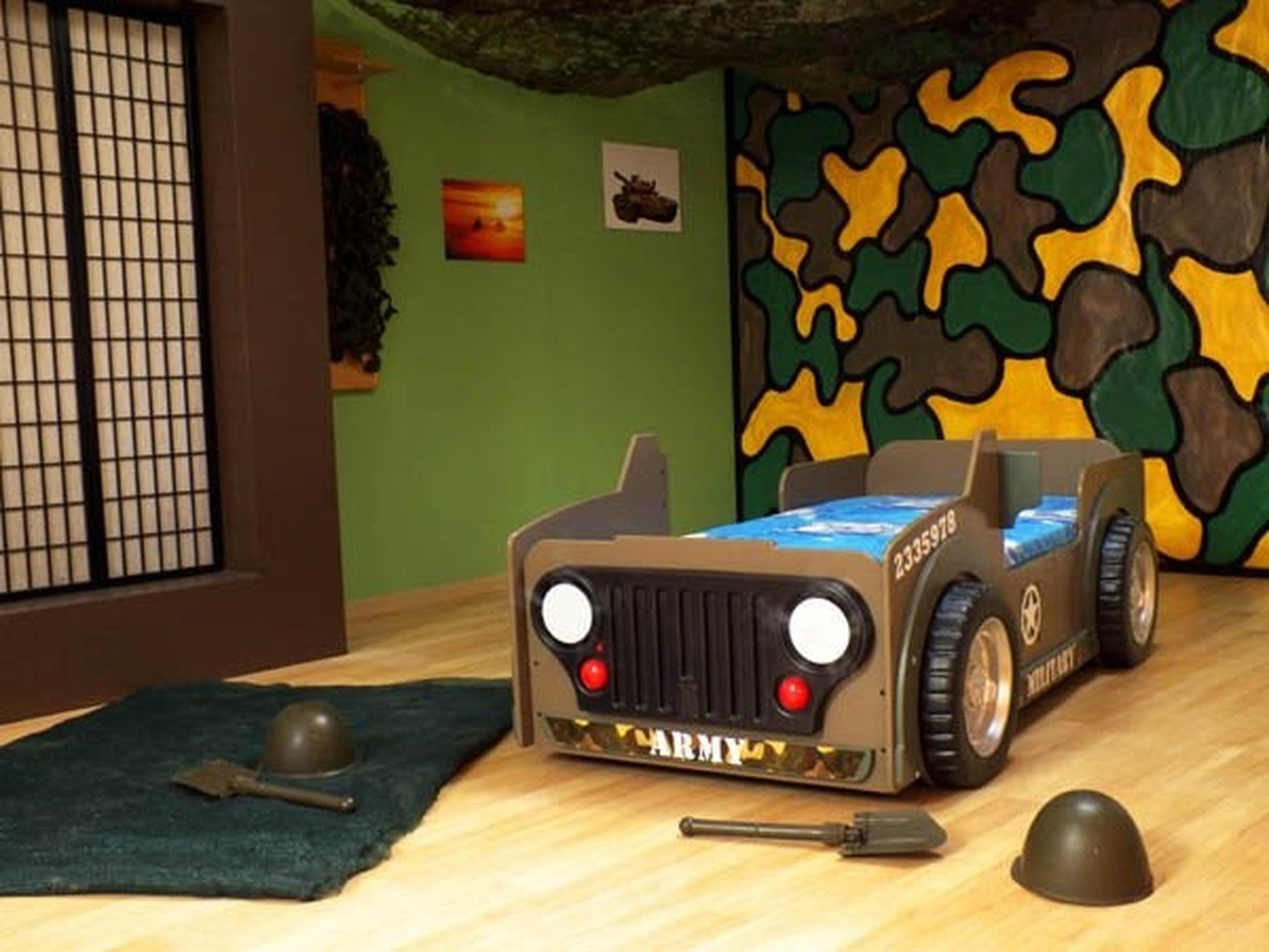 Kinderbett Jugendbett Bett Betten Jeep Auto Fahrzeug BETT + MATRATZE Neu