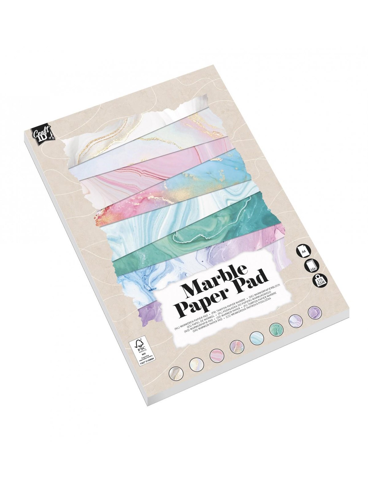 Creative Craft Group Block Marble A4 16 sheets. 175g.