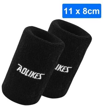 Inspired Finds AOLIKES Moisture Wicking Sports Wrist Sweatbands For Men And Women black Large (l)