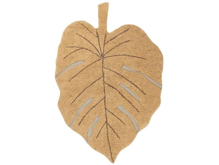 Tapis coton lavable monstera miel 120x180cm