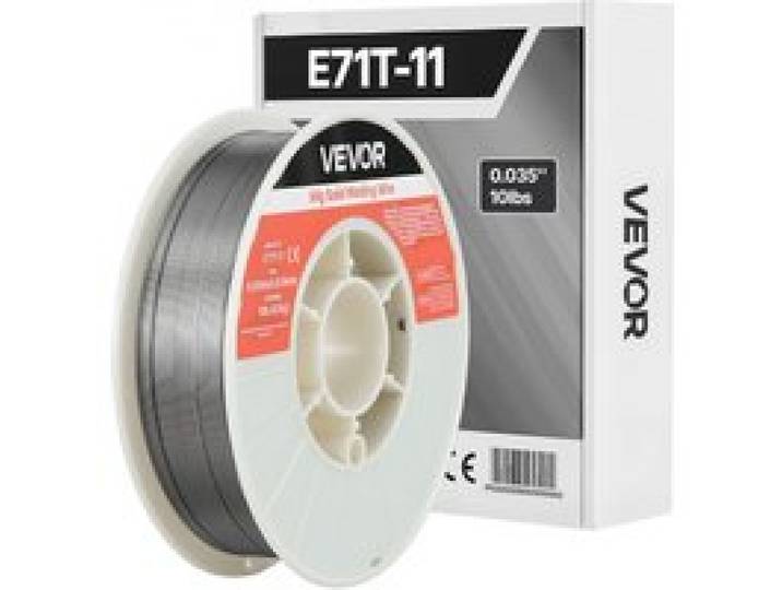 VEVOR Fülldraht 0,9 mm E71T-11, MIG-Schweißdraht, 4,5 kg Drahtrolle für Baustahl mit Geringer Spritzerbildung für Alle Schweißpositionen, Selbstschützend für den Außeneinsatz, 1 Stk.