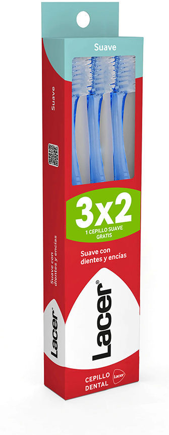 Lacer Pack de 3 brosses à dents souples