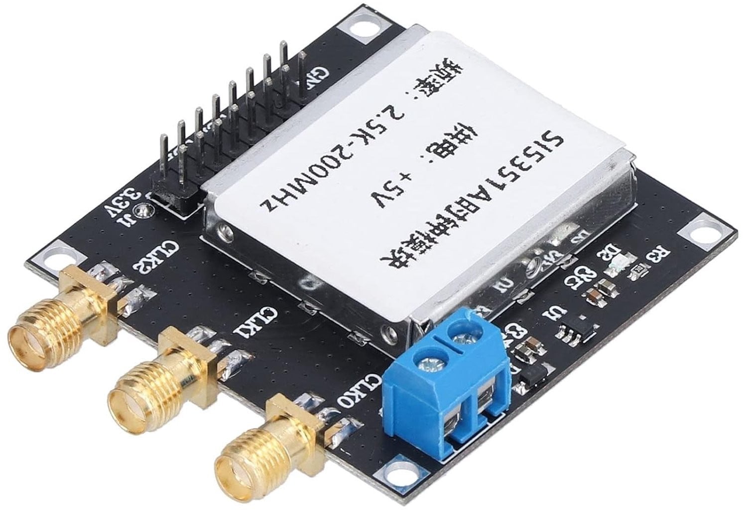 Digitale klokgenerator met SI5351 hoogfrequente signaalgenerator en module voor nauwkeurige timing