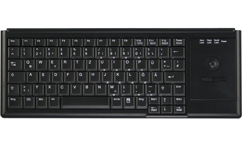 ContourDesign Active Key IndustrialKey AK-4400-T Tastatur mit Trackball - QWERTZ Deutsch - Schwarz AK-4400-TU-B/GE