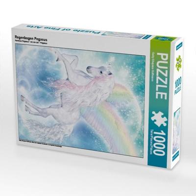 CALVENDO Puzzle Regenbogen Pegasus 1000 Teile Puzzle hoch | 1000 Teile Lege-Größe 64 × 48 cm Foto-Puzzle für glückliche Stunden
