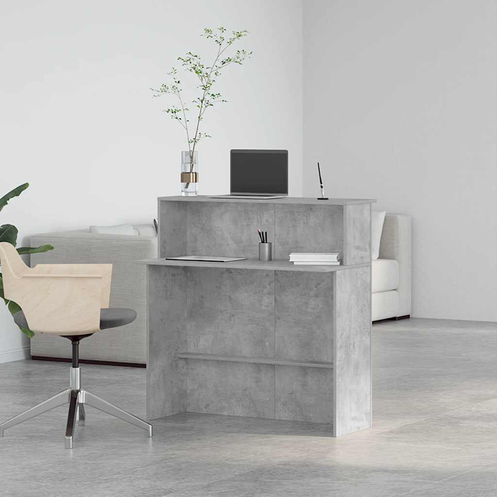 17 Stories Sherilynn Standing Desk Concrete Grey