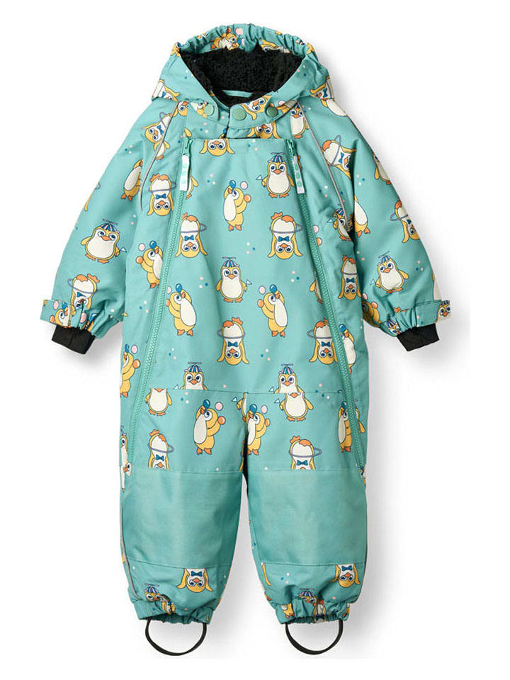Småfolk Schneeanzug "Pinguine" in Türkis - 98/104
