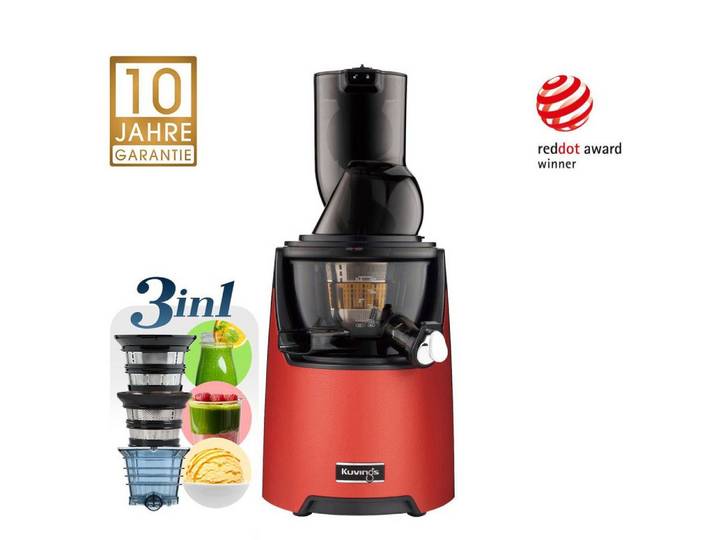 Kuvings Entsafter Whole Slow Juicer EVO820 Signature (NS-1256CEC), 240,00 W, 3-in-1 Mastizierender Kaltpress-Entsafter mit Smoothie-, Sorbetfilter