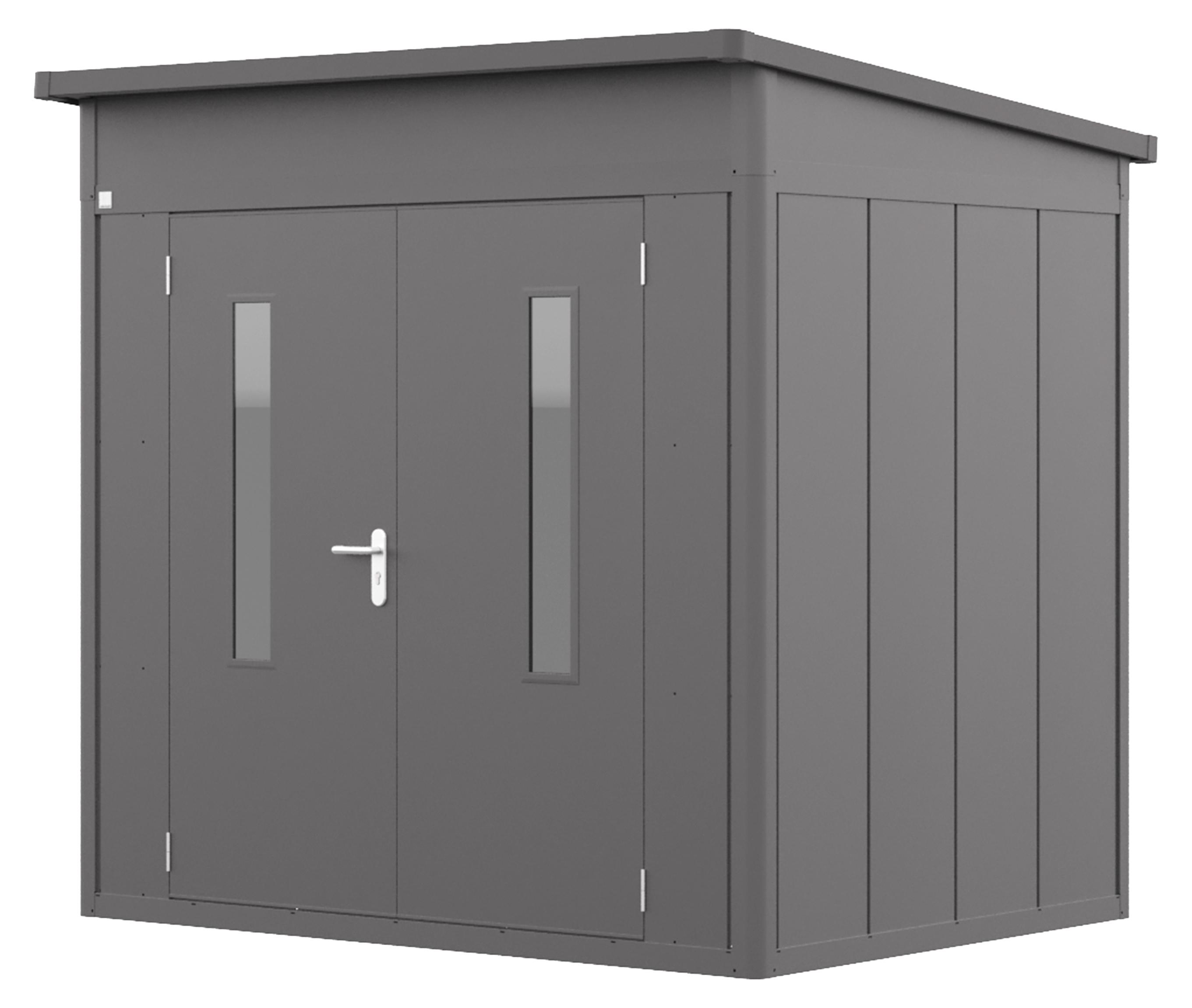 GFP PrimeyardGerätehaus Metall Gartenhaus 228x180x231 cm Geräteschuppen Pultdach anthrazit