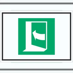 HB-Druck Tür öffnet durch Drücken auf der linken Seite Symbol Aufkleber A7 (74x105mm)