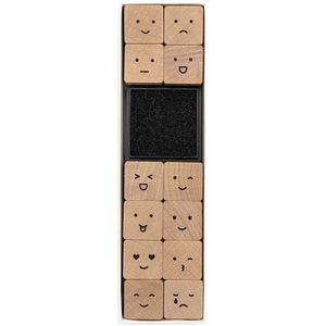 Rico-Design Motivstempel Paper Poetry Set Smile, aus Holz, 2 x 2 cm, inkl. Stempelkissen, schwarz, 13-teilig