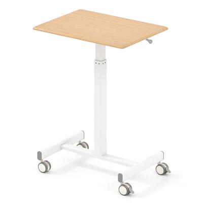 COSTWAY Beistelltisch höhenverstellbar mit Rollen, mobiler Stehtisch, Steh-Sitz Schreibtisch, Stehpult, Laptoptisch, 65 x 48 cm