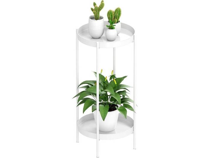 Support Plantes Métal 2 Niveaux Porte-Pots Antirouille pour Maison Terrasse Balcon et Bureau
