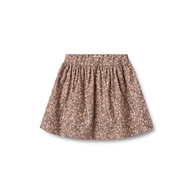 Sommerrock WHEAT "WHEAT Skirt Sissi", Mädchen, Gr. 104, braun (schwarz sea garden), 100% Baumwolle (Bio), loose fit, Röcke