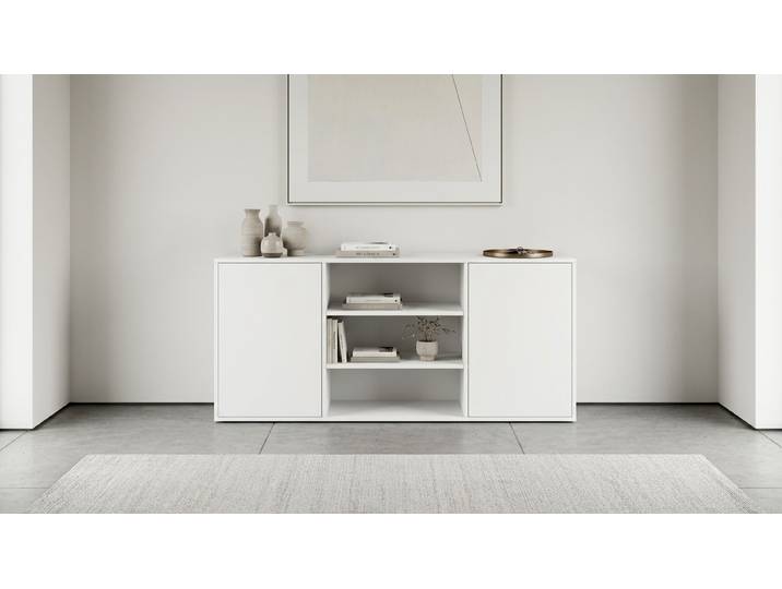 Breites Sideboard weiß MDF Beschichtet MDF Weiß matt