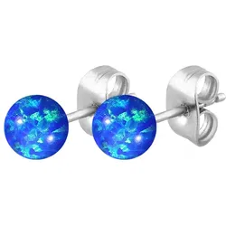 Chirurgenstahl Ohrstecker SYNTHETISCHER OPAL