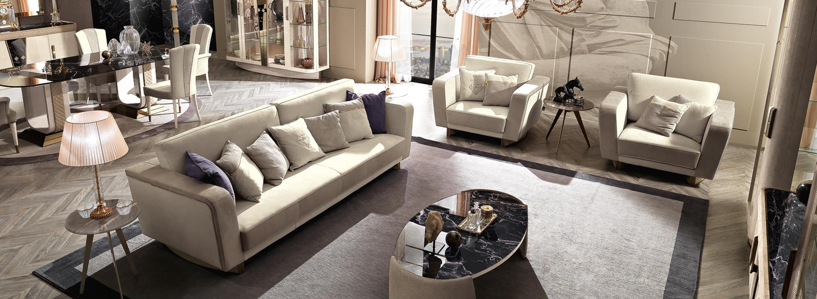Italien Möbel Sofagarnituur Set 3+1+1 Modern Design Polster Couches