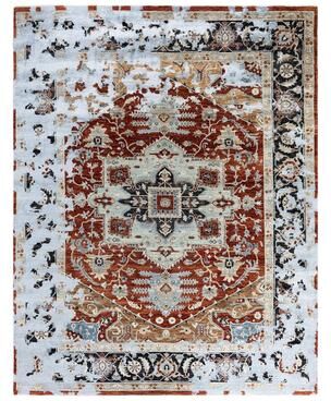 Overton "Ikat One-of-a-Kind Hand-Knotted Area Rug, Red - 8' 0"" x 10' 4"""