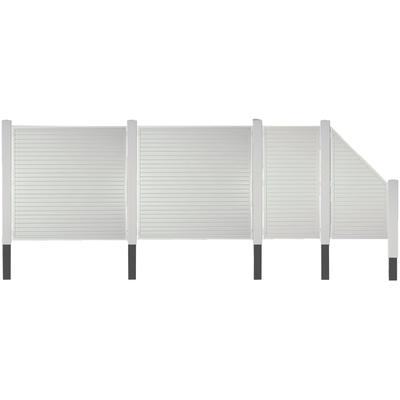 Sichtschutzelement TETZNER & JENTZSCH "LAREDO 1", weiß, H:180cm, Aluminium, Polyvinylchlorid (PVC), Zaunelemente, Nie wieder streichen. Weiße PVC-Kunststoffzäune