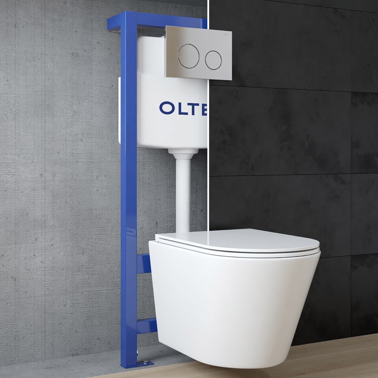 OLTENS Triberg UP-Installationsrahmen für Wand-WC's, Montagezubehör, 50001000, blau