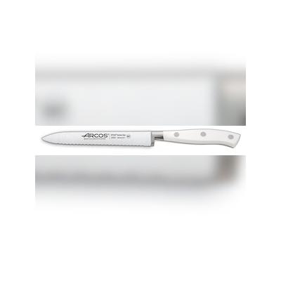 Arcos Serie Riviera Blanc - Tomatenmesser - Klinge aus Nitrum geschmiedetem Edelstahl 130 mm - HandGriff Polyoxymethylen (POM) Farbe Weiße
