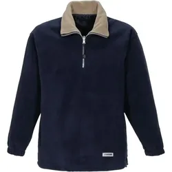 Fleece Troyer "RELAX" mit Zip-Kragen - M - marine/camel