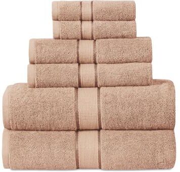 Cozy Trends Luxurious 100% Cotton Absorbent 600 GSM 6 Piece Bathroom Towel Set 2 Washcloths, 2 Hand Towels, 2 Bath Towels