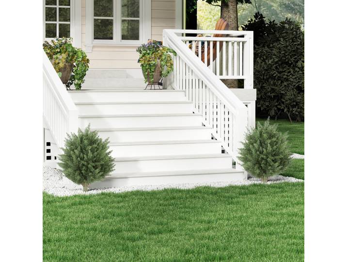 HOMCOM Lot de 2 Cyprès Artificiels Résistants UV Ø40x60cm Vert
