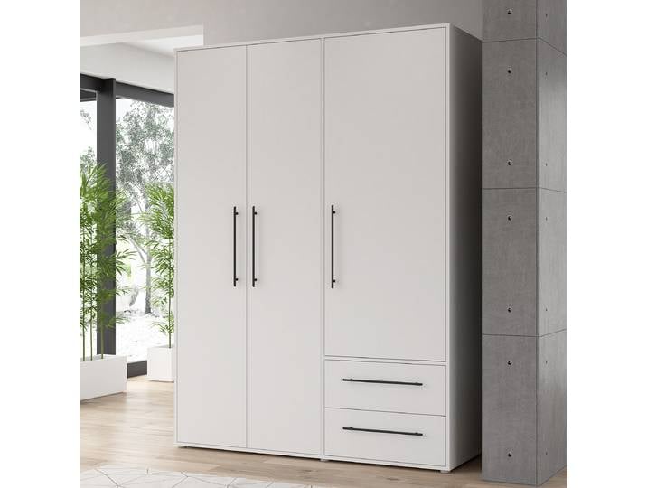 Armoire à portes battantes 144cm Blanc/Blanc