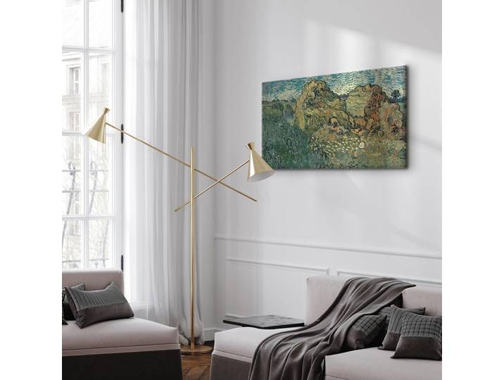 Toile Champ avec des meules de blé Feutre Vert/Vert 60 x 30cm