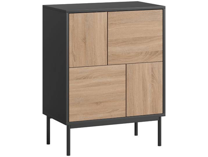 SIDEBOARD MDF Metall Schwarz