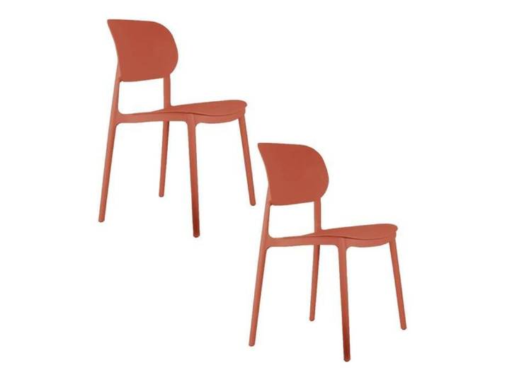 Toilinux - Lot de 2 chaises design Cheer - Terracotta