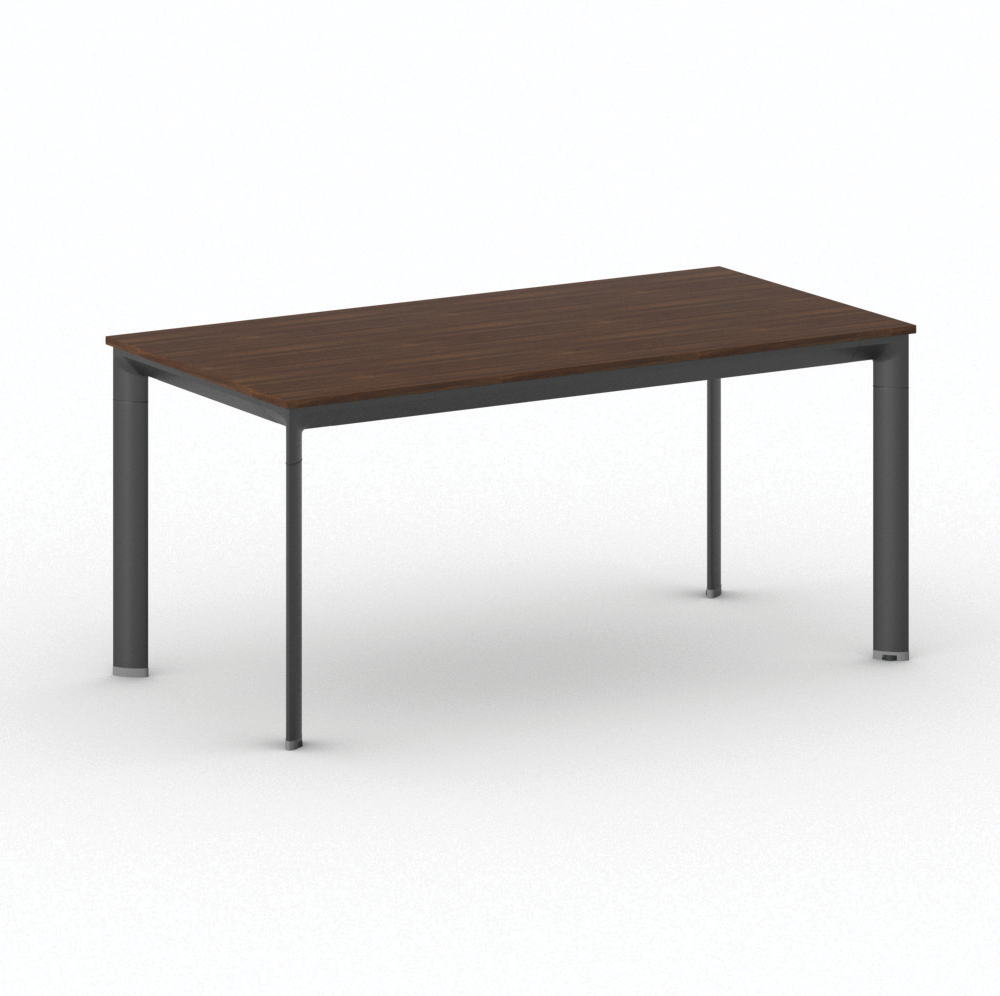 B2B Partner Konferenztisch PRIMO INVITATION 160x80 cm, schwarzes Metallgestell, Nussbaum