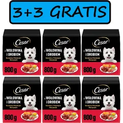 Cesar Adult Trockenfutter für Hunde mit frischem Rindfleisch, Geflügel und Gemüse 6x800g