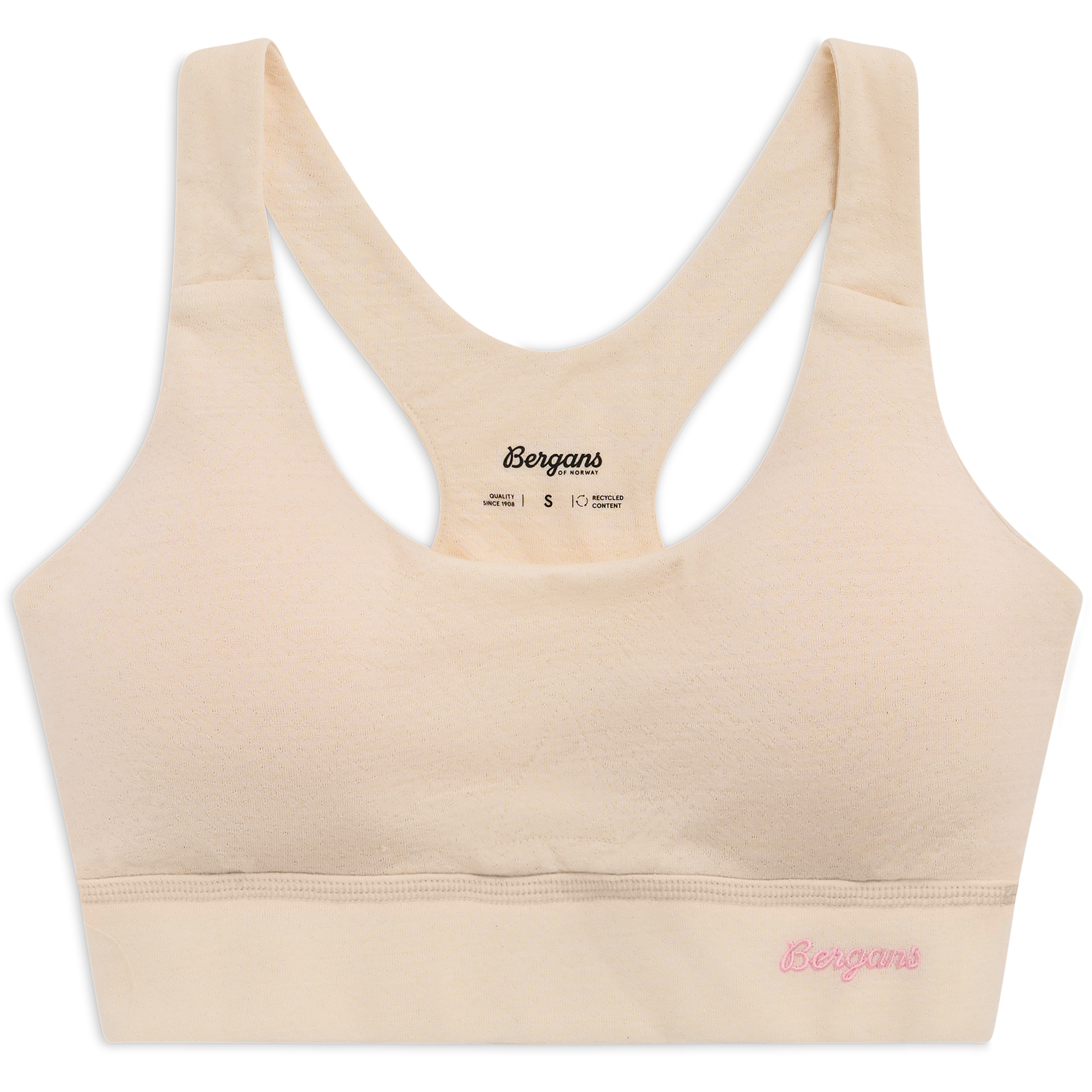 Bergans Vega Light Support Wool Sport BH Damen Sport-BHs beige Größe L Widerstandsfähig Merinowolle