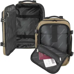 Normani Reiseset aus Reisetrolley und erweiterbarem Handgepäck-Rucksack, Koffer, Beige