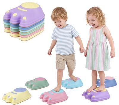 Costway 6 Pieces Stepping Stones for Kids with Cute Monster Theme