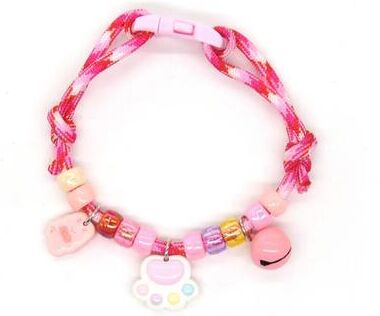 Inspired Living Colorful Braided Adjustable Pet Necklace With Bells For Cats And Puppies a