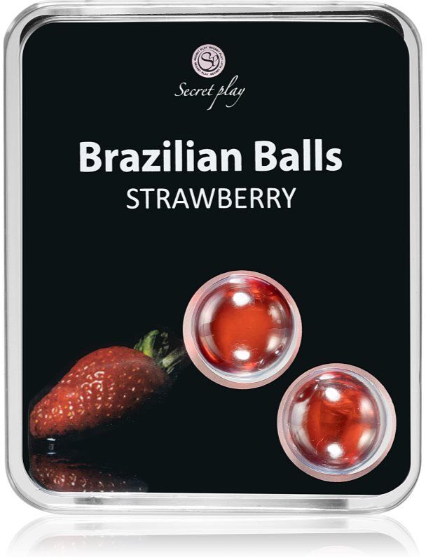Secret play Brazilian 2 Balls Set huile pour le corps Strawberry 8 g