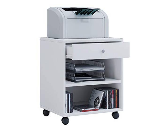 VCM Rollcontainer Weiß 45x38x54 cm 2 Fächer 1 Schublade Serie Salda Kompakt Stauraum für Büromaterial - Arbeitszimmer - Für Selbstständige - Holzwerkstoff, leichtläufige Rollen