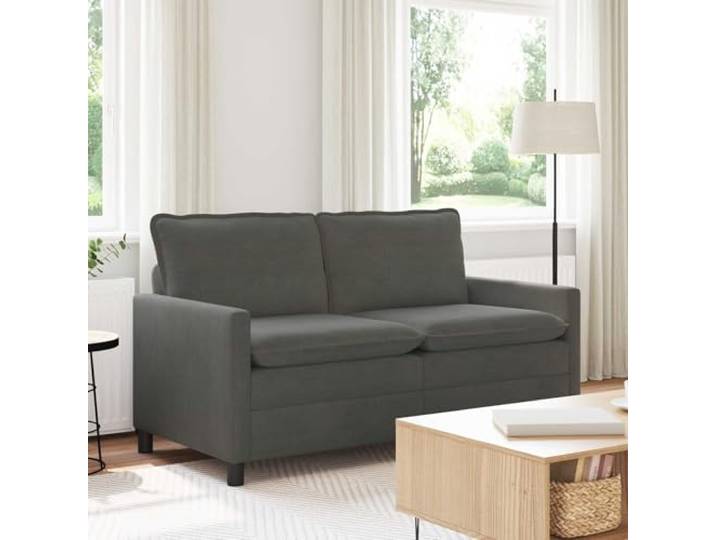 pokgdf Sofa Dunkelgrau 156 x 81 x 87,5 cm Cord Stoff Metallrahmen, Doppellagige Kissen, Abnehmbare Bezüge, Einfache Montage