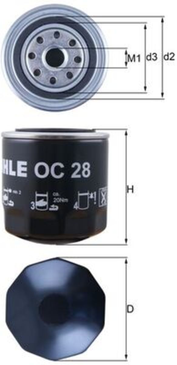Ölfilter MAHLE KNECHT OC 28