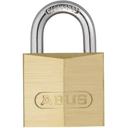 Abus, Vorhängeschloss, Messing Vorhängeschloss mit Schlüssel Gelb, Bügel-Ø 6mm x 30mm