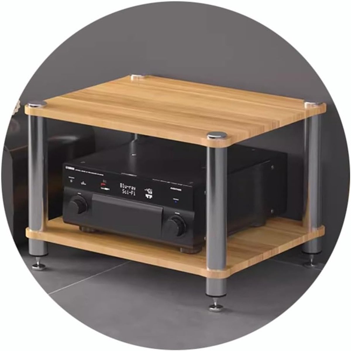 AV Plank Media Kast met Meerdere Niveaus voor Apparatuur Opslag in Houtskleur