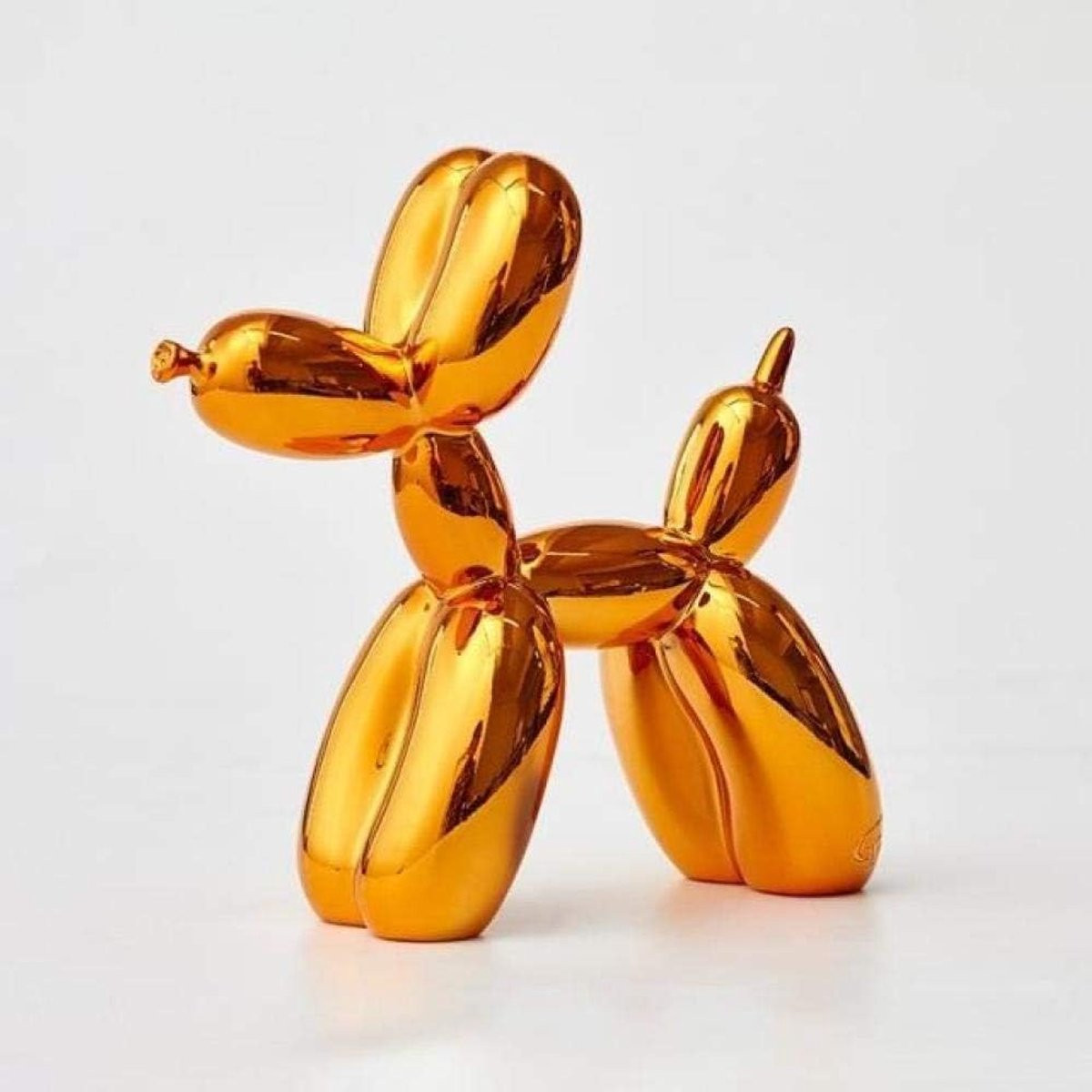Handgemaakt uniek hond standbeeld abstracte kunst woon decoratie oranje 10 cm